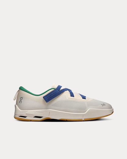 White On Running Slip-On Sneakers with Green Trim