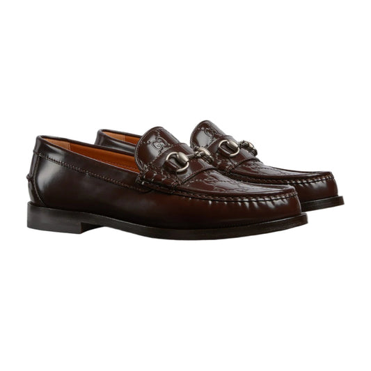 Classic Gucci horsebit mens burgendy Loafers