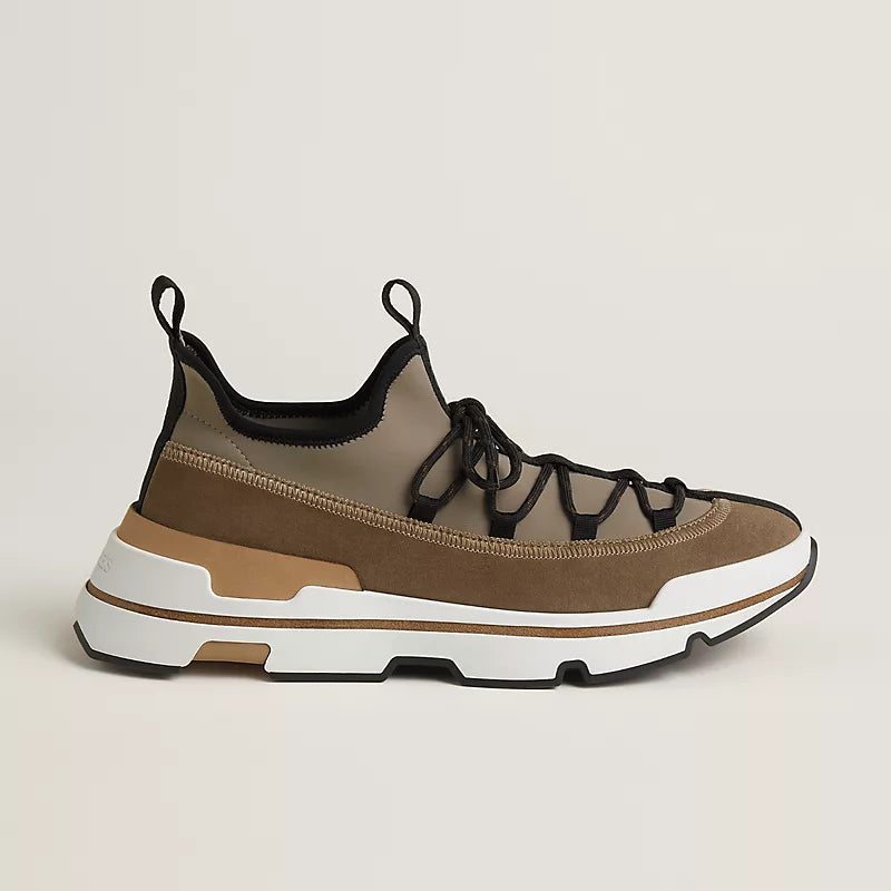 Hermes Men's Urban Trek Chunky  Sneakers-Taupe & Camel