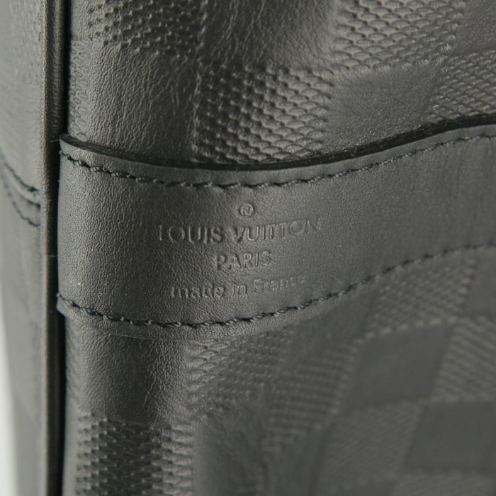 Black Checkered Leather Keepall Bandoulière-Inspired Duffle Bag