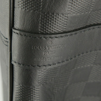 Black Checkered Leather Keepall Bandoulière-Inspired Duffle Bag