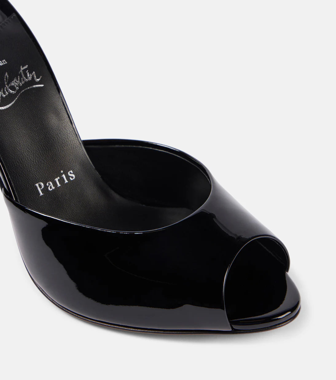 Christian Louboutin Me Dolly Women's Black Patent Leather Mule Sandals