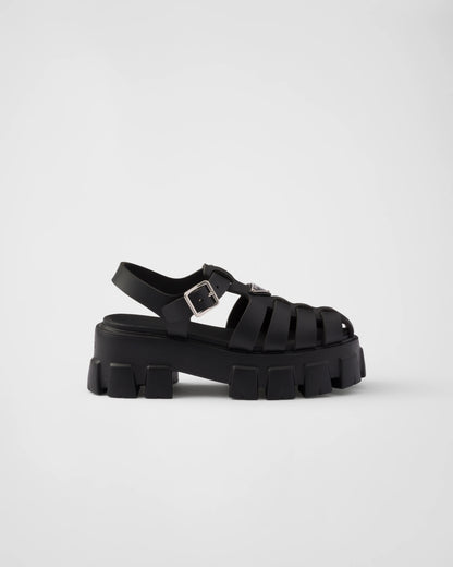 Prada Monolith Women's Black Sandals