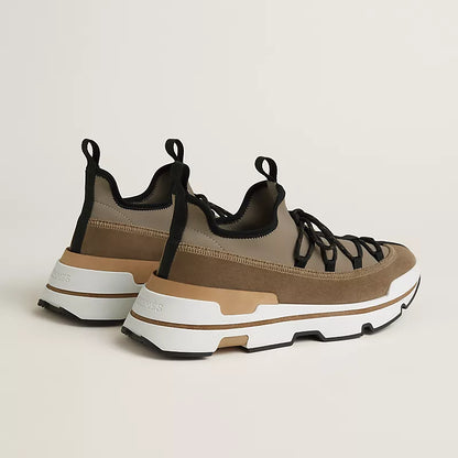 Hermes Men's Urban Trek Chunky  Sneakers-Taupe & Camel
