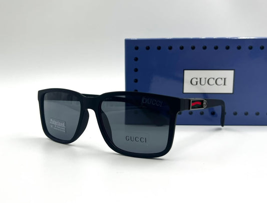Gucci Style Black Square Frame Polarized Sunglasses