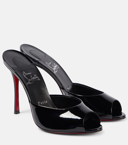Christian Louboutin Me Dolly Women's Black Patent Leather Mule Sandals