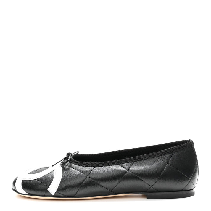 Chanel Cambon Quilted Leather Ballet Flats
