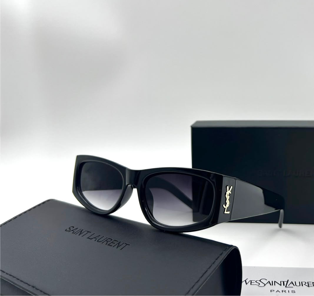 Saint Laurent Retro Rectangle Sunglasses – Classic Black
