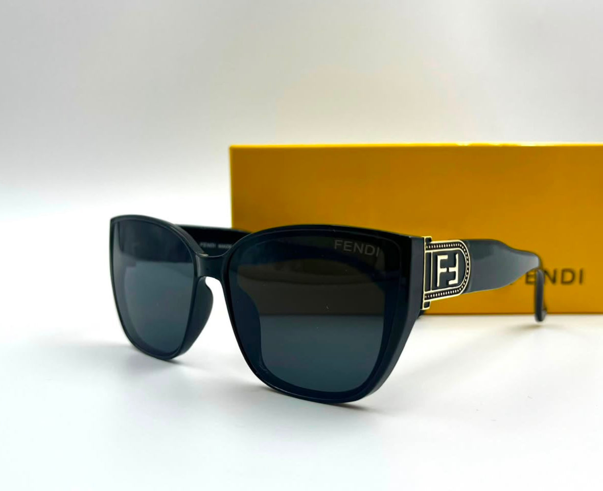 Fendi Style Black Cat-Eye Sunglasses
