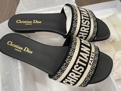 Christian Dior Dway Slide Mules  "Black/ White"